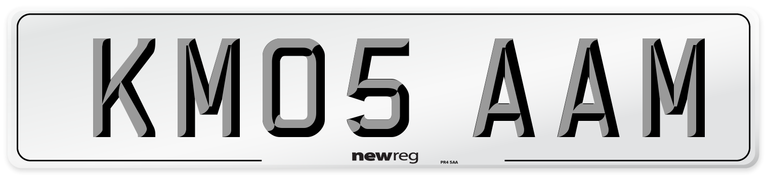KM05 AAM Number Plate from New Reg